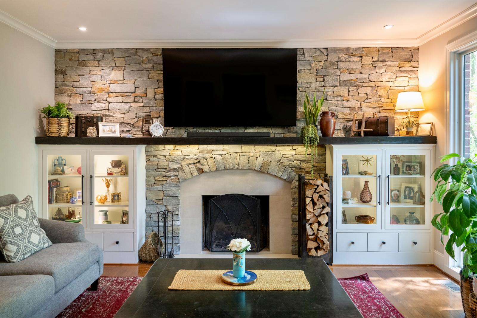 Modern Stone Family Room
